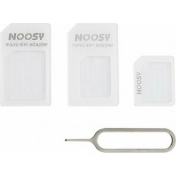 Noosy Αντάπτορας Κάρτας SIM Nano-SIM Adapter Kit (3-in-1)