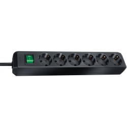 Brennenstuhl Eco-Line Power Strip 6-Fold [Cable 1.5m - Black] (1159500015)