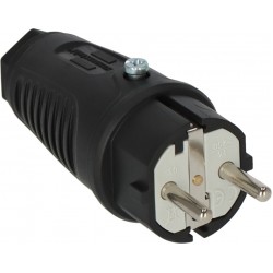Brennenstuhl Αρσενικό Βύσμα Schuko με Γείωση, 230V/16A, IP54, Black (1082040020)
