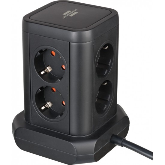 Brennenstuhl Tower Πολύπριζο 8 Θέσεων με Διακόπτη, 4 Θύρες USB και Καλώδιο 2m/ H05VV-F/ 3G1,5 Black (1153560000) Brennenstuhl Tower Πολύπριζο 8 Θέσεων με Διακόπτη, 4 Θύρες USB και Καλώδιο 2m/ H05VV-F/ 3G1,5 Black (1153560000)