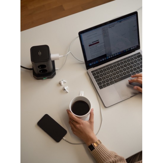 Brennenstuhl Tower Πολύπριζο 8 Θέσεων με Διακόπτη, 4 Θύρες USB και Καλώδιο 2m/ H05VV-F/ 3G1,5 Black (1153560000) Brennenstuhl Tower Πολύπριζο 8 Θέσεων με Διακόπτη, 4 Θύρες USB και Καλώδιο 2m/ H05VV-F/ 3G1,5 Black (1153560000)