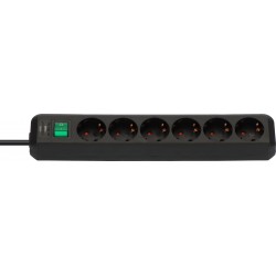 Brennenstuhl Eco-Line Πολύπριζο Ασφαλείας 6 Θέσεων με Διακόπτη και Καλώδιο 1,5m/ H05VV-F/ 3G1,5 Black (1159500015)