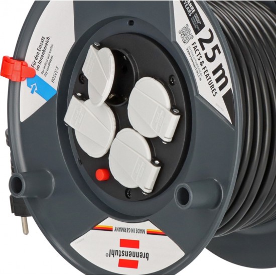 Brennenstuhl Garant E Μπαλαντέζα 4 Θέσεων με Καλώδιο 25m/ H05VV-F/ 3G1,5 Black (1215056) Brennenstuhl Garant E Μπαλαντέζα 4 Θέσεων με Καλώδιο 25m/ H05VV-F/ 3G1,5 Black (1215056)