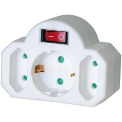 Brennenstuhl Multiple Socket Outlet / Socket Outlet Adapter 3-Fold with Switch [White] (1508100)