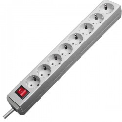 Brennenstuhl Eco-Line Power Strip 8-Fold [Cable 3m - Light Grey] (1159350018)