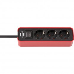 Brennenstuhl Ecolor Power Strip 3-Fold [Cable 1.5m - Red/Black] (1153230070)