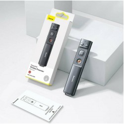 Baseus Orange Dot Wireless Presenter (Red Laser) Grey (ACFYB-0G)