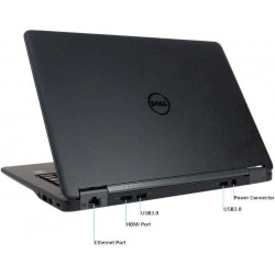 Dell Latitude E7250 Black - Core i5-5300U 2x 2.30GHz ~ 2.90GHz, 12.5" HD 1366x768, 8GB RAM, 256GB SSD, Win 10 Pro (Refurbished)