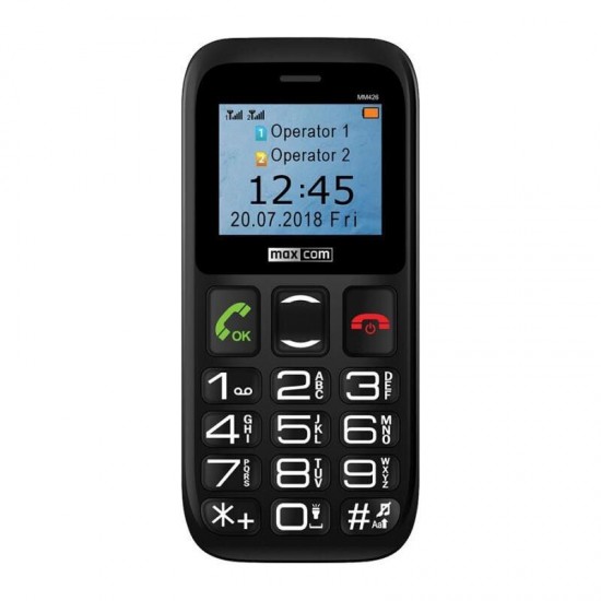 Maxcom Κινητό Με Μεγάλα Πλήκτρα MM426 SE (Dual Sim) Black