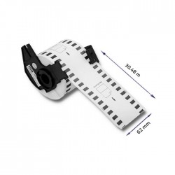 Qoltec Tape 62mm x 30.48m for BROTHER DK-22205 - Roller with handle (50239)