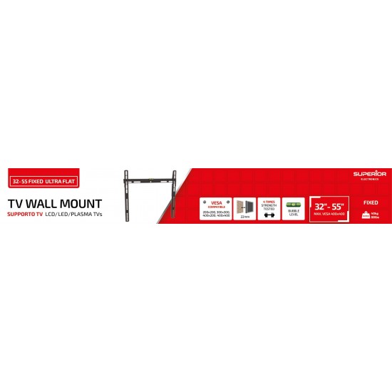 Superior Επιτοίχια Βάση Τηλεόρασης Fixed Ultra Flat 32"-55" (SUPSTV002) Superior Επιτοίχια Βάση Τηλεόρασης Fixed Ultra Flat 32"-55" (SUPSTV002)