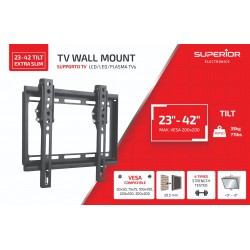 Superior Επιτοίχια Βάση Τηλεόρασης Tilt Extra Slim 23"-42" (SUPSTV008)