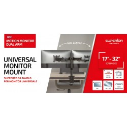 Superior Επιτραπέζια Βάση για 2 Οθόνες 17"-32" με Ρυθμιζόμενο Βραχίονα (SUPSPC002)