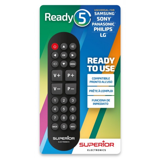 Superior Τηλεχειριστήριο Αντικατάστασης Multibrand Ready5 για Samsung, LG, Sony, Panasonic, Philips - Plug & Play (SUPTRB014)