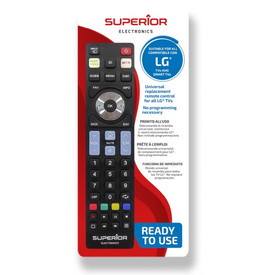 Superior Τηλεχειριστήριο Αντικατάστασης για LG Smart Black - Plug & Play (SUPTRB007) Superior Τηλεχειριστήριο Αντικατάστασης για LG Smart Black - Plug & Play (SUPTRB007)