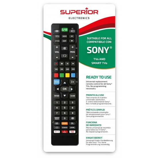 Superior Τηλεχειριστήριο Αντικατάστασης για Sony Smart - Plug & Play (SUPTRB005) Superior Τηλεχειριστήριο Αντικατάστασης για Sony Smart - Plug & Play (SUPTRB005)