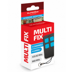 Superior Τηλεχειριστήριο Γκαραζόπορτας Multi-Fix με 4 Κανάλια, Προγραμματιζόμενα Ανεξάρτητα σε Συχνότητες 433,92-868,35 MHz (SUPRF007)