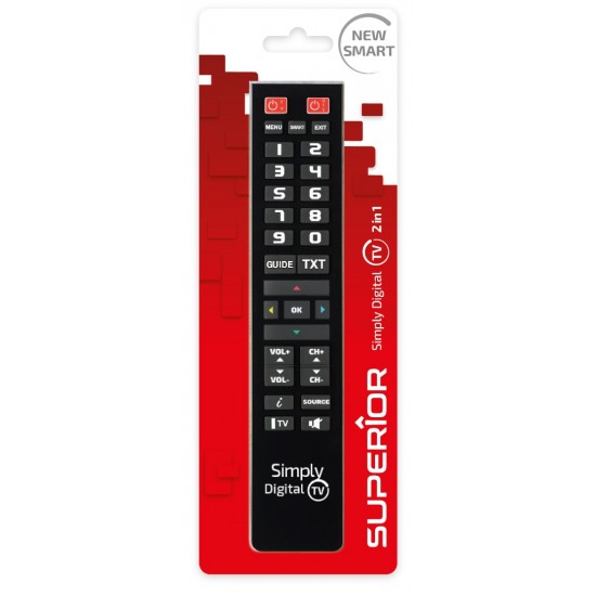 Superior Προγραμματιζόμενο Τηλεχειριστήριο Simply Digital TV 2in1 (SUPTPB015) Superior Προγραμματιζόμενο Τηλεχειριστήριο Simply Digital TV 2in1 (SUPTPB015)