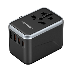 VENTION 4-Port USB (C+C+A+A) GaN Universal Travel Adapter (65W/65W/60W/5W) EU Black (FJFB0)