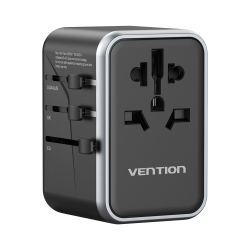 VENTION 4-Port USB (C+C+A+A) GaN Universal Travel Adapter (65W/65W/60W/5W) EU Black (FJFB0)