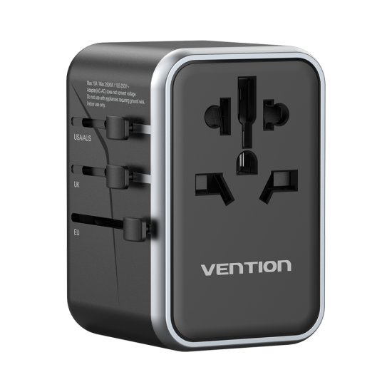 VENTION 4-Port USB (C+C+A+A) GaN Universal Travel Adapter (65W/65W/60W/5W) EU Black (FJFB0) VENTION 4-Port USB (C+C+A+A) GaN Universal Travel Adapter (65W/65W/60W/5W) EU Black (FJFB0)