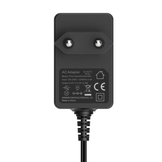 VENTION EU Power Adapter 10W (5V/2A), 3.5 * 1.35 with 1.5M Cable Black (TPQ-236A0502) VENTION EU Power Adapter 10W (5V/2A), 3.5 * 1.35 with 1.5M Cable Black (TPQ-236A0502)