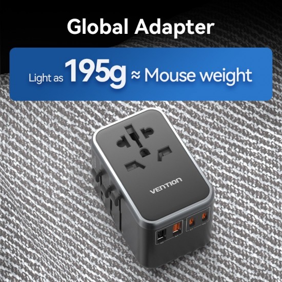 VENTION 4-Port USB (C+C+A+A) GaN Universal Travel Adapter (65W/65W/60W/5W) EU Black (FJFB0) VENTION 4-Port USB (C+C+A+A) GaN Universal Travel Adapter (65W/65W/60W/5W) EU Black (FJFB0)