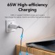 VENTION 3-port USB (C+C+A) GaN Charger (65W/30W/30W) EU-Plug White (FEDW0-EU)