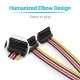 VENTION SATA 15-Pin Male to 2*15-Pin 90° Female Power Splitter 0.15M Black (KDBBB) VENTION SATA 15-Pin Male to 2*15-Pin 90° Female Power Splitter 0.15M Black (KDBBB)