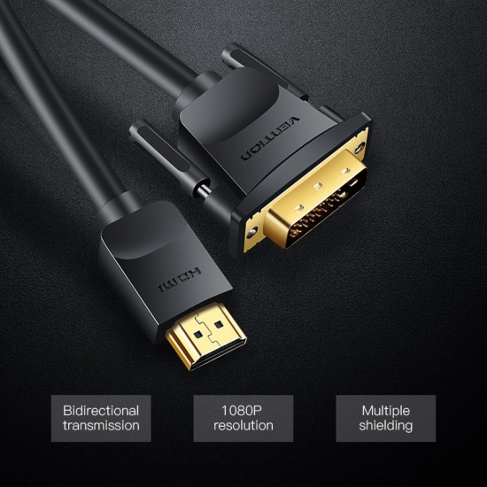 VENTION HDMI to DVI Cable 2M Black (ABFBH) VENTION HDMI to DVI Cable 2M Black (ABFBH)