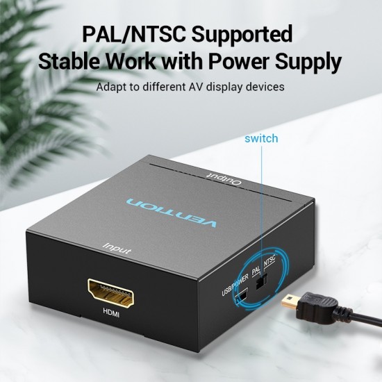 VENTION HDMI to RCA Converter Black Metal Type (AEEB0) VENTION HDMI to RCA Converter Black Metal Type (AEEB0)