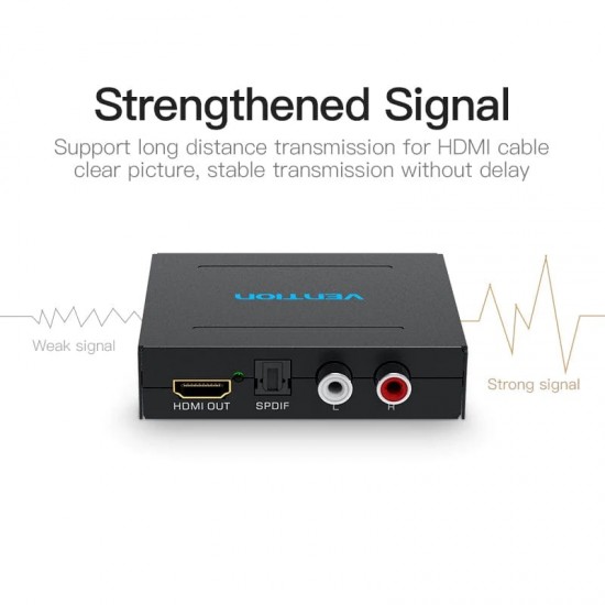 VENTION Audio Segregator HDMI to HDMI/ Optical Fiber/ 2RCA Audio Converter Black Metal Type (AFHB0) VENTION Audio Segregator HDMI to HDMI/ Optical Fiber/ 2RCA Audio Converter Black Metal Type (AFHB0)