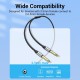 VENTION Cotton Braided TRS 3.5mm Male to 2*6.5mm Male Audio Cable 1.5M Gray Aluminum Alloy Type (BARHG)