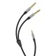 VENTION Cotton Braided TRS 3.5mm Male to 2*6.5mm Male Audio Cable 1.5M Gray Aluminum Alloy Type (BARHG)
