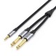 VENTION Cotton Braided TRS 3.5mm Male to 2*6.5mm Male Audio Cable 1.5M Gray Aluminum Alloy Type (BARHG)
