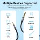 VENTION Cotton Braided TRS 3.5mm Male to 6.5mm Male Audio Cable 2M Gray Aluminum Alloy Type (BAUHH)