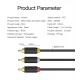 VENTION 3RCA Male to Male AV Cable 2M Black (BCABH) VENTION 3RCA Male to Male AV Cable 2M Black (BCABH)