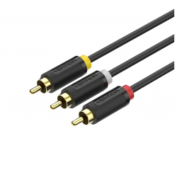 VENTION 3RCA Male to Male AV Cable 1.5M Black (BCABG)