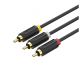 VENTION 3RCA Male to Male AV Cable 2M Black (BCABH) VENTION 3RCA Male to Male AV Cable 2M Black (BCABH)