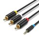 VENTION 2.5mm Male to 3RCA Male AV Cable 1.5M Black (BCCBG) VENTION 2.5mm Male to 3RCA Male AV Cable 1.5M Black (BCCBG)