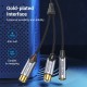 VENTION Cotton Braided 3.5mm Female to 2RCA Female Splitter Cable 0.3M Gray Aluminum Alloy Type (BCOHY)