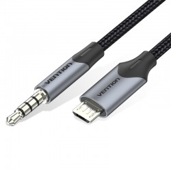 VENTION Micro USB Male to TRRS 3.5mm Male Audio Cable 2M Black (BDGBH)