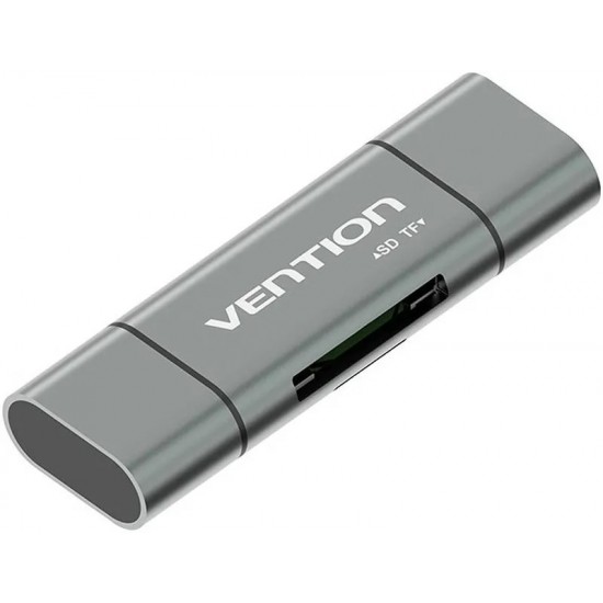 VENTION USB 3.0 A / Type-C / Micro USB Multi-Function Card Reader (SD+TF) Gray Metal Type (CCHH0) VENTION USB 3.0 A / Type-C / Micro USB Multi-Function Card Reader (SD+TF) Gray Metal Type (CCHH0)