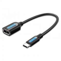 VENTION Type-C Male to USB A Female OTG Cable 0.15M Black PVC Type (CCSBB)