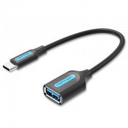 VENTION USB 3.1 (Gen 1) Type-C Male to A Female OTG Cable 0.15M Black PVC Type (CCVBB)