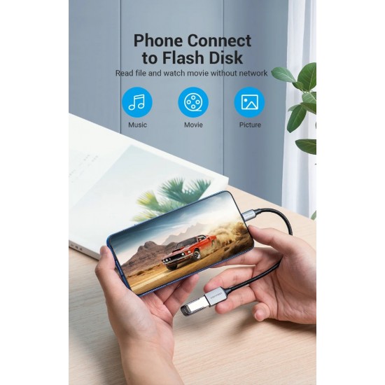 VENTION USB 3.0 Type-C Male to A Female OTG Cable 0.15M Gray Aluminum Alloy Type (CCXHB) VENTION USB 3.0 Type-C Male to A Female OTG Cable 0.15M Gray Aluminum Alloy Type (CCXHB)