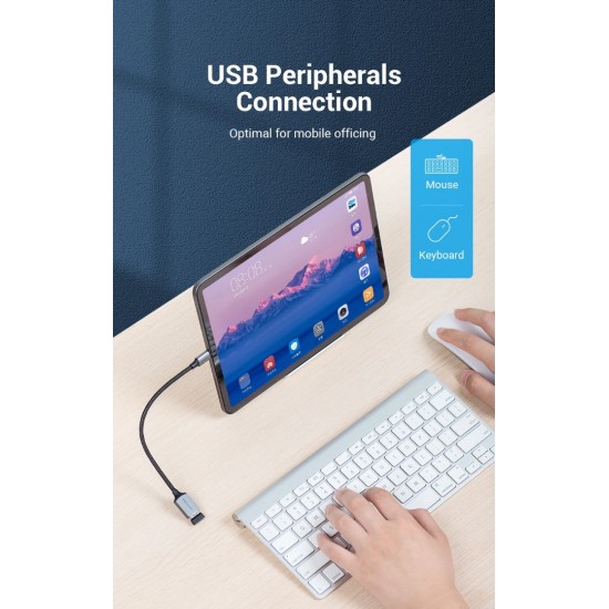 VENTION USB 3.0 Type-C Male to A Female OTG Cable 0.15M Gray Aluminum Alloy Type (CCXHB) VENTION USB 3.0 Type-C Male to A Female OTG Cable 0.15M Gray Aluminum Alloy Type (CCXHB)