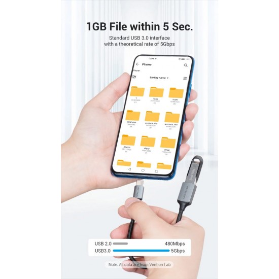 VENTION USB 3.0 Type-C Male to A Female OTG Cable 0.15M Gray Aluminum Alloy Type (CCXHB) VENTION USB 3.0 Type-C Male to A Female OTG Cable 0.15M Gray Aluminum Alloy Type (CCXHB)