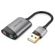 VENTION USB External Sound Card 0.15M Gray Metal Type (CDKHB) VENTION USB External Sound Card 0.15M Gray Metal Type (CDKHB)