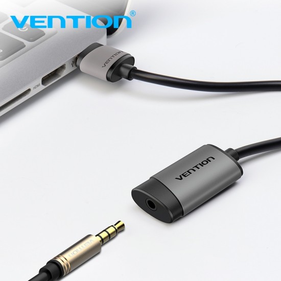 VENTION USB External Sound Card 0.15M Gray Metal Type (CDKHB) VENTION USB External Sound Card 0.15M Gray Metal Type (CDKHB)